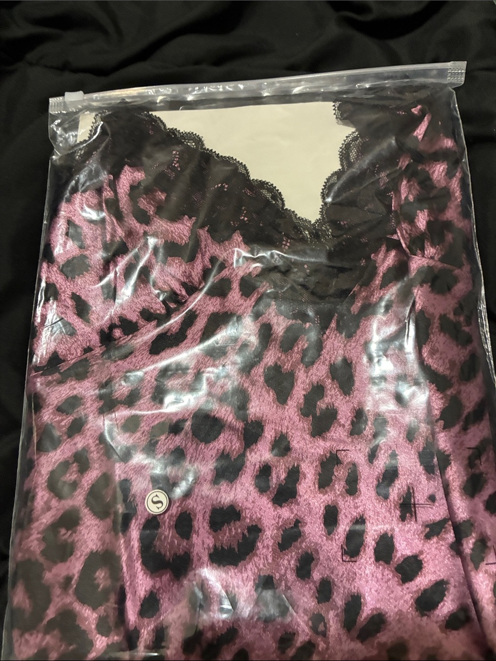 Gallery Dept Pink Leopard Satin Chemise with Black Lace
